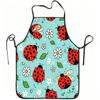 1pc Ladybug And Daisy Print Apron, Durable And Easy To Clean, Adjustable Waistband, Polyester Material, for Kitchen Cooking, Gardening, Orchard Pickin