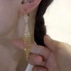Glamorous Wheat Ear Tassel Earrings Fashion Elegant Stud Earrings Luxurious High-End Jewelry for Women