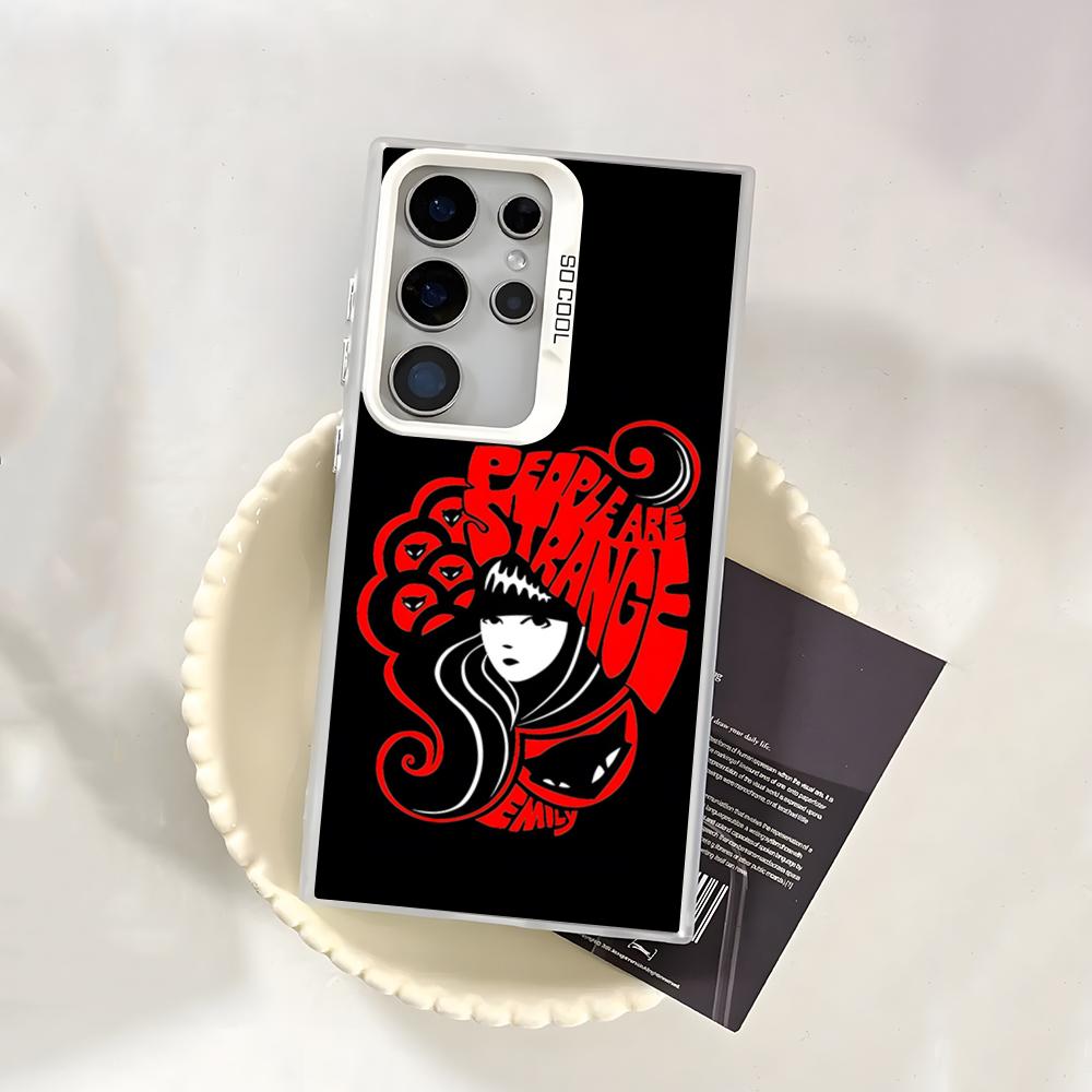 Comic Book E-Emily The S-Strange Phone Case For Samsung S25 S24 S23 FE S22 S21 S20 Plus Note20 Ultra Silver White Bumper Case