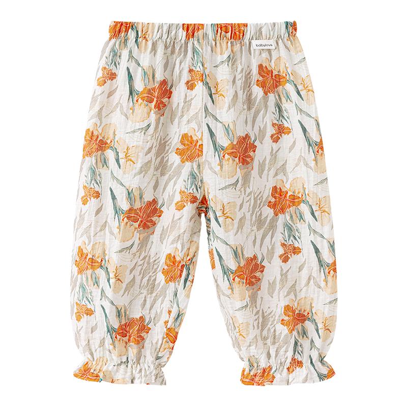 

Babylove Girls Linen Blend Breathable Cuffed Pants 90