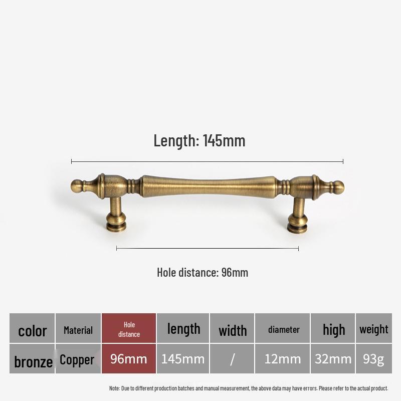 American Brass Retro Wardrobe Handle In Antique Bronze for Cabinets and Drawers