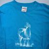 Oneita XL Blue VTG T Shirt Alpaca Llama Blue Long Sleeve Art Graphic Animals