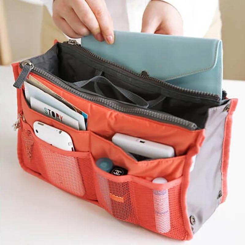Organizer Innleggsveske Dame Nylon Reiseinnsats Organizer Håndveske Veske Stor liner Dame Makeup Kosmetisk Veske Billig Dame Tote