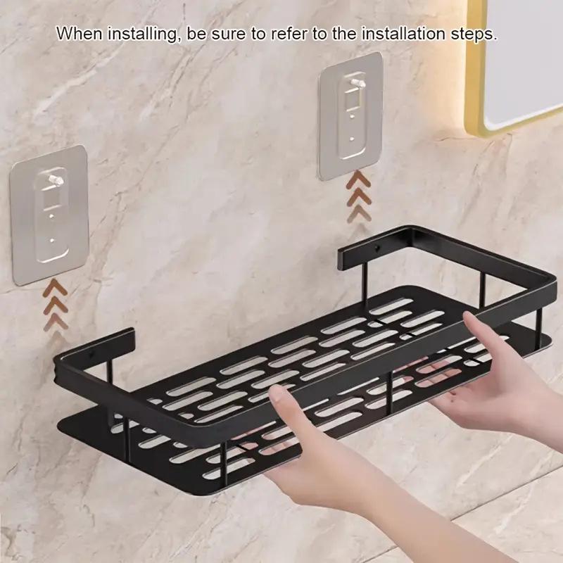 Suction Cup Wall-Mounted Triangle Bathroom Shelf - Space Aluminum, No Drilling Required