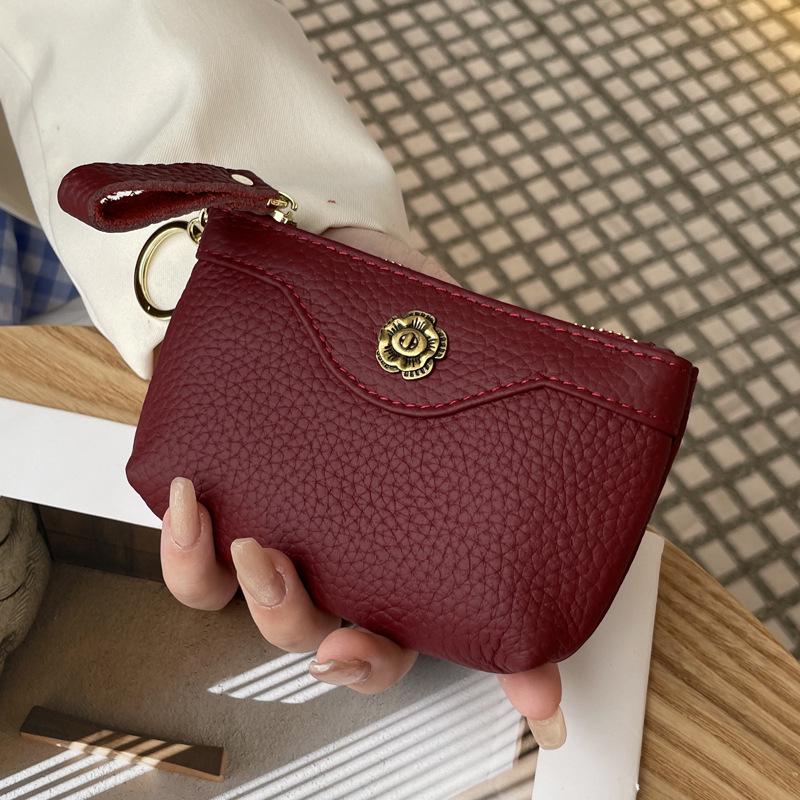 2025 Women's Genuine Leather Small Coin Purse & Lipstick Key Clutch