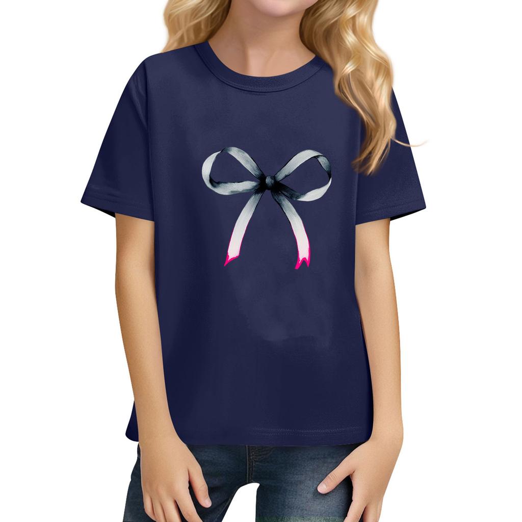 Children's Daily Casual Short-sleeved Color Tops T-shirt