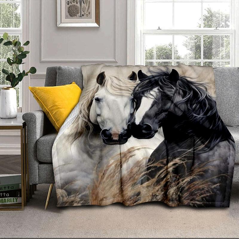 Blue Horse Dreams Blanket Flannel Blanket Throw Blanket Sofa Cover Blanket Soft Premium Blanket Picnic Blanket Tv Blanket Gifts