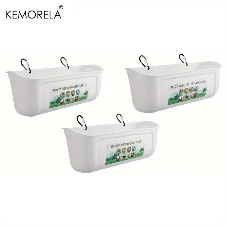 KEMORELA 1/3/5PCS Large Capacity Chicken Feeders and Waterers with Clips for Duck and Chicken - 4.5 Quart Goat Feeder Supplies