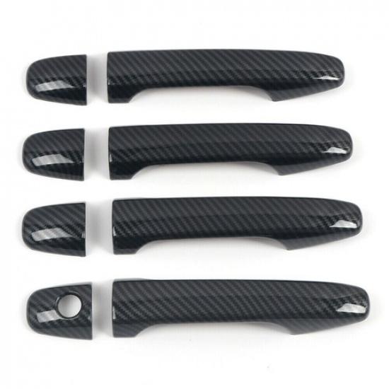 8x Carbon Fiber Exterior Car Door Handle Cover Trim for Subaru WRX STi 2015-21~