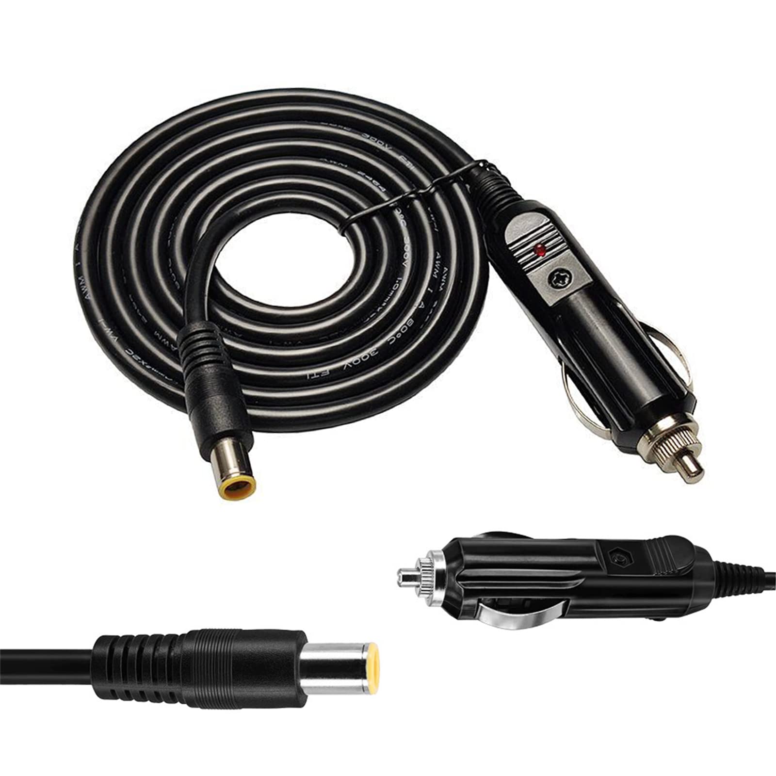 

YFFSFDC Cigarette Lighter Socket DC7909 Car Cigarette Lighter Car Portable Power Supply Charging Cigarette Lighter Socket to DC 8mm Charging Cable