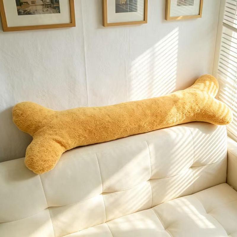 Simulation Bone Shape Plush Pillow Funny Puppy Toy Creative Stuffed Cute Big Bone Stick Model Sofa Cushion for Girls Gift Decor