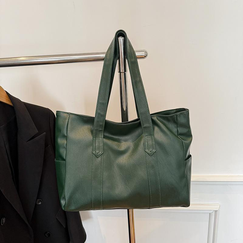 Vintage Ladies Bag Large Capacity Handbag , Vintage Plain Shoulder Bag , Ladies Commuter Casual Handbag 1Pc
