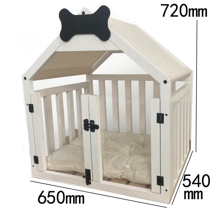 Solid Wood Indoor Pet Kennel: Removable, Washable Dog House and Cat Bed for Small Breeds (Corgi, Teddy) - Four Seasons Use