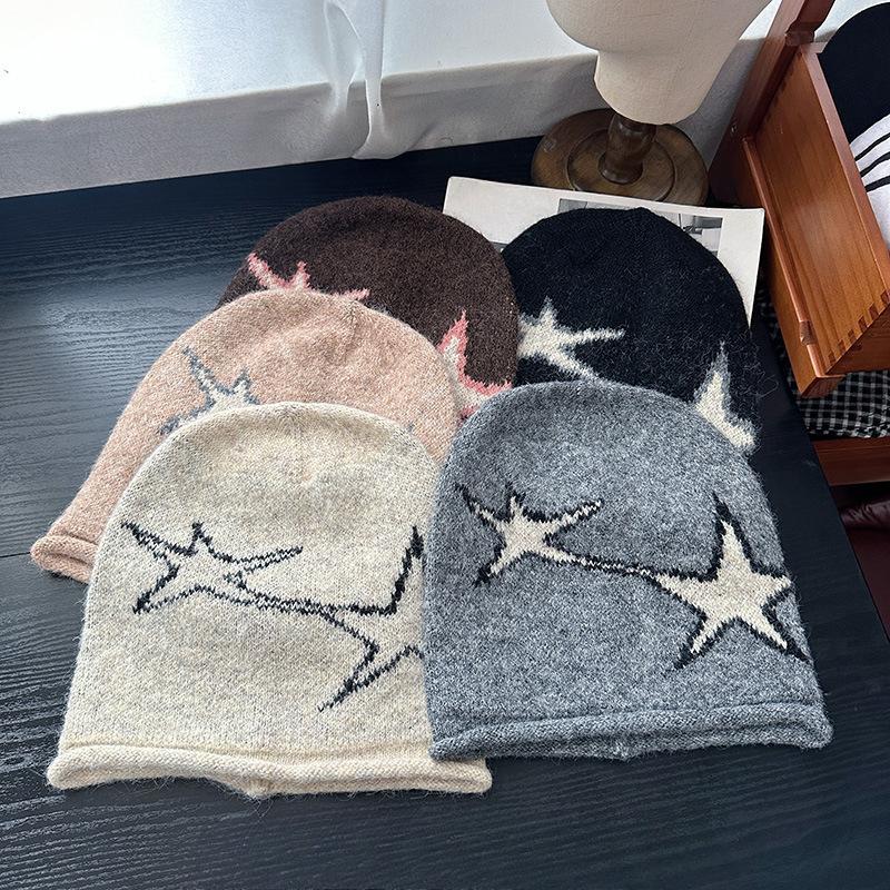 All-match Letters Ancestor Woolen Hat European and American Casual Warm Cold Hat European and American Men and Women Knitted Hat