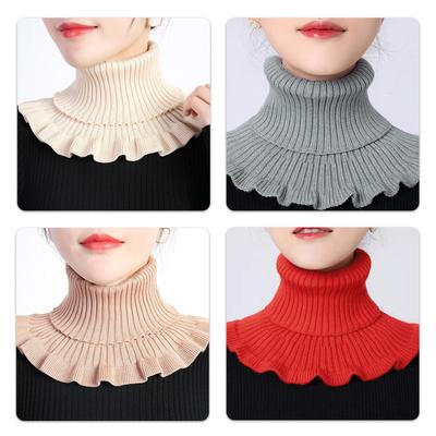 Strickschal Schal Winter Warmer Schal für Damen Halswickel Gestrickter Elastischer Falscher Kragen Schal Warmer Winter Radfahren