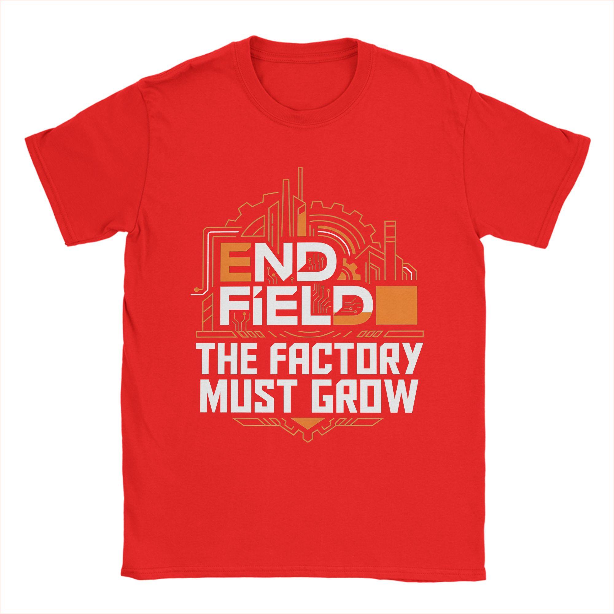 Arknights Endfield The Factory Must Grow Meme Factory Expansion Automation T Shirt TShirts Unisex 100 Cotton Short Sleeve Tshirt S