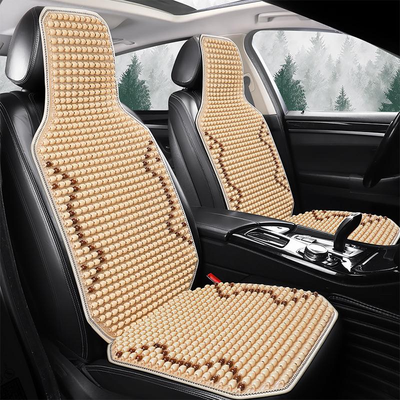 1PCS Summer Cool Car Seat Cover Natural Maple Wood Bead Car Seat Cushion Massage Breathable Environmental Waterproof Seat