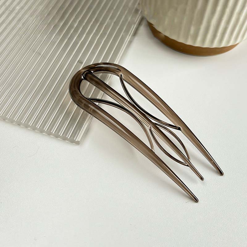 Vintage Acetat U-förmiger Haarstab Haarforke Frisurwerkzeuge Haarnadel Geometrisch Frauen Mädchen Haaraccessoires Kopfschmuck