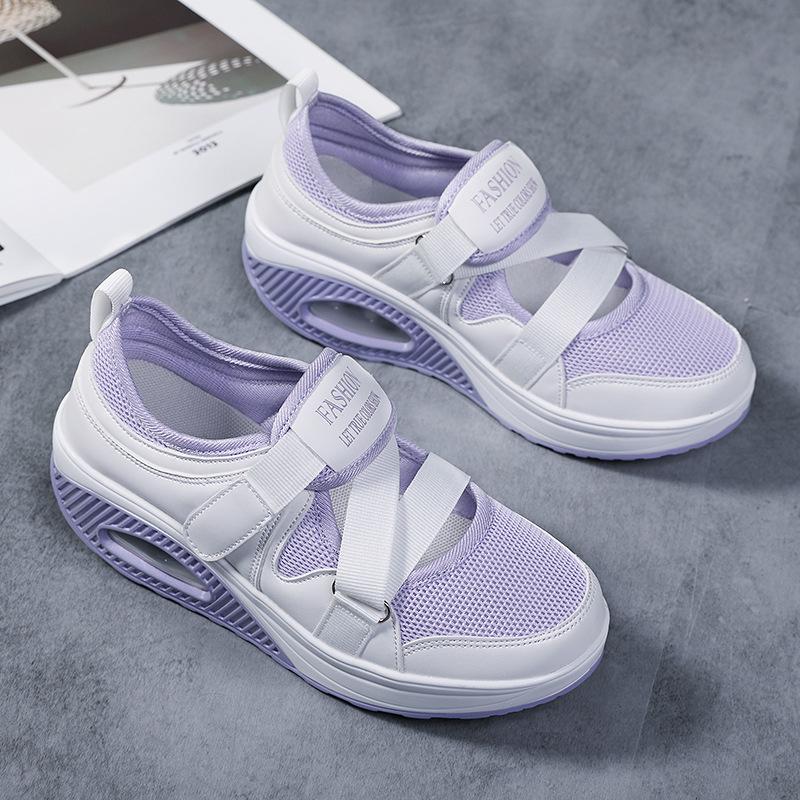 Summer Thick Sole Elevated Fashion Casual Sneakers 2024 New Versatile Comfortable Soft Sole Anti Slip Durable Women Single Shoes