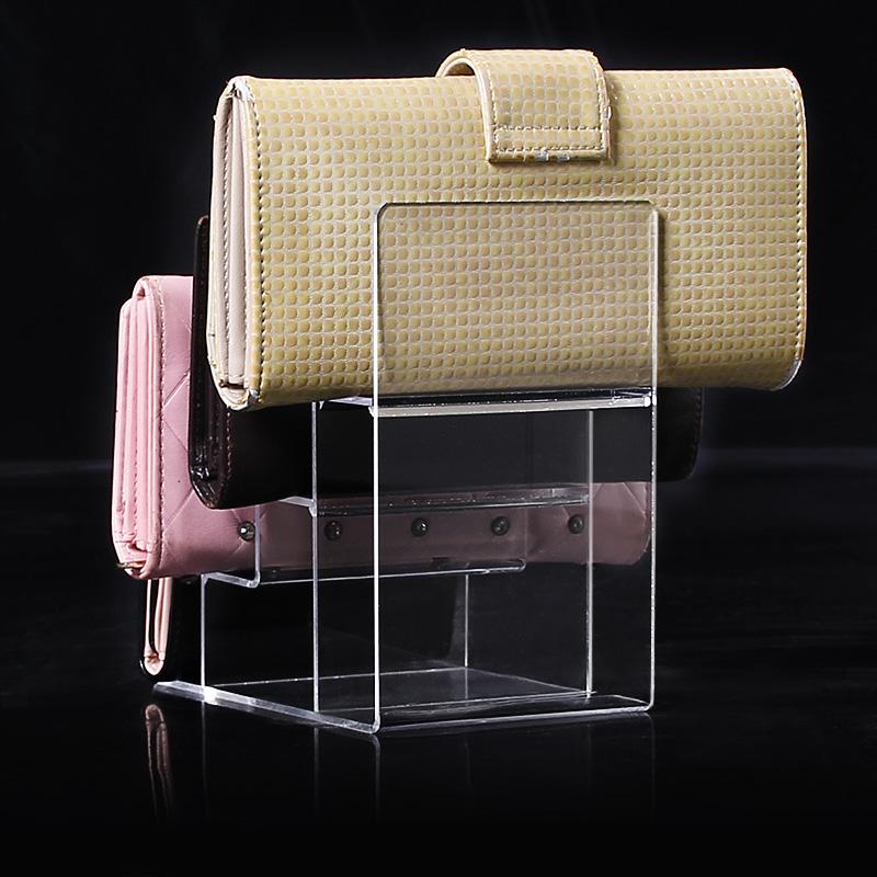 Acrylic Display Stand Multi-layer Step-shaped Wallet Holder Mobile Phone Case Holder Leather Clip Stand Transparent Base