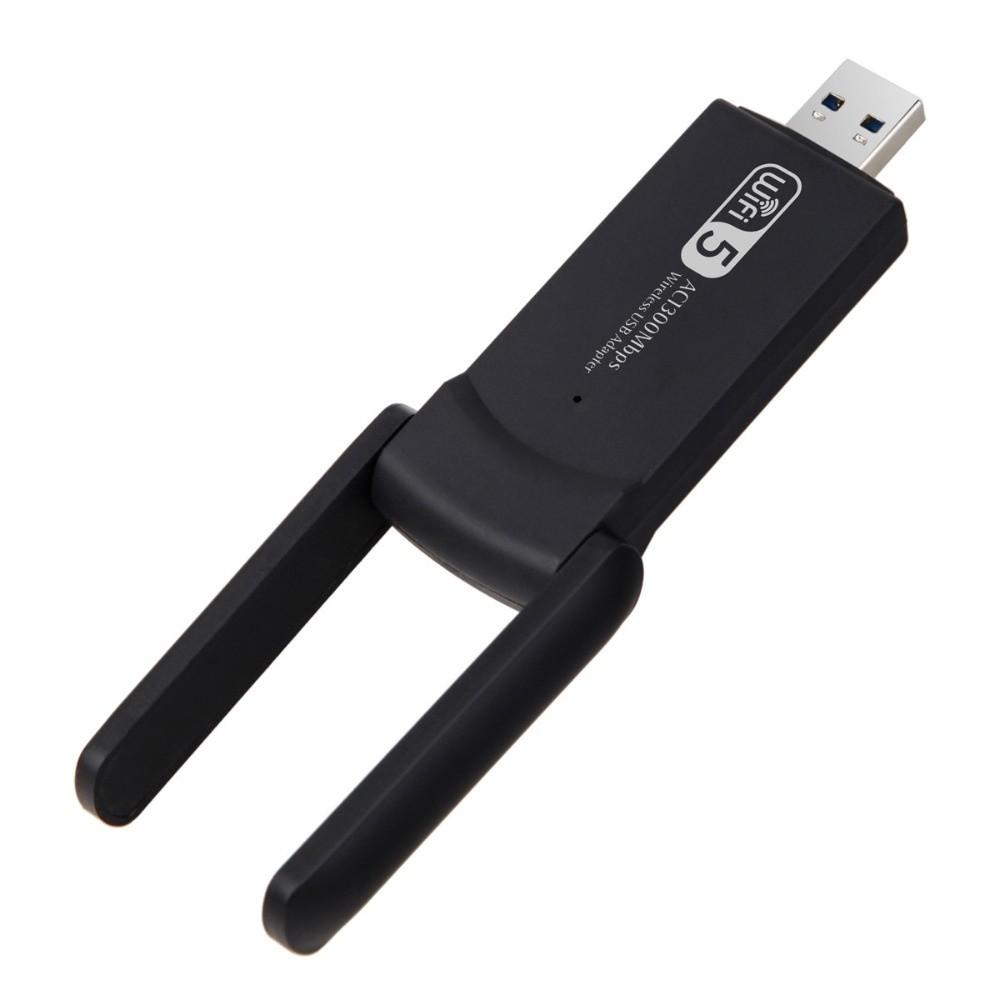 Dual Band WiFi USB Adapter 2 Antenna Design 2.4G/5Ghz 1300Mbps WiFi Dongle Powerful Driver Free Wireless Network Card Home Use
