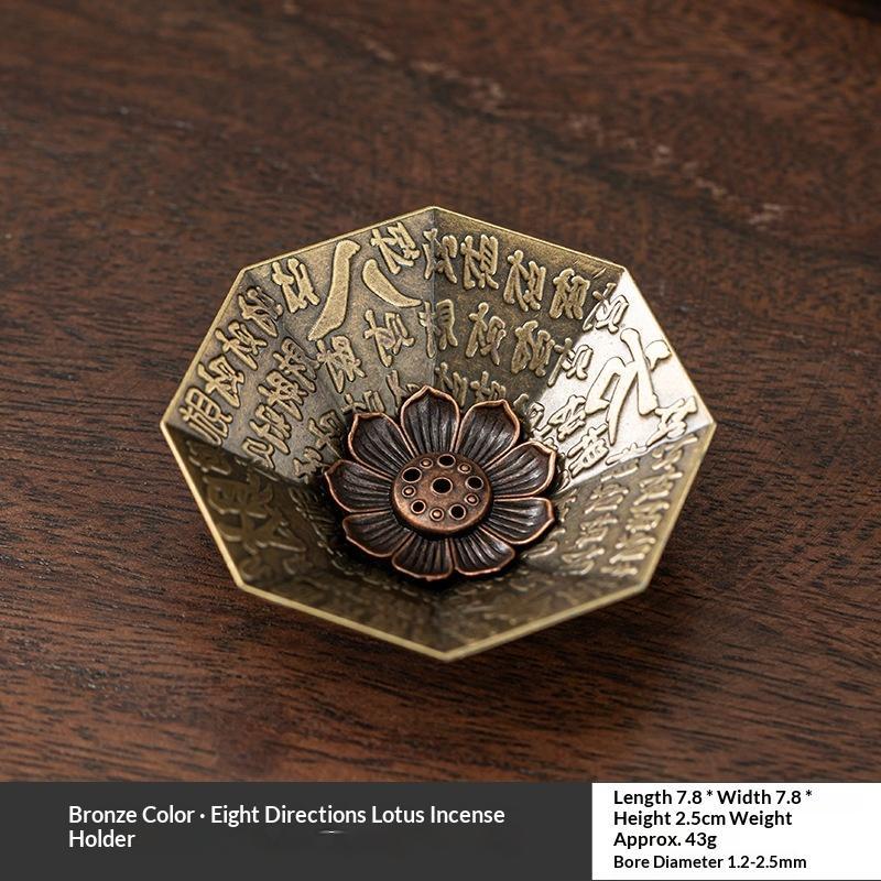 Unique Lotus Shape Alloy Incense Burner Stick Coil Holder Sandalwood Base for Gift Yoga Spa Home Decoration