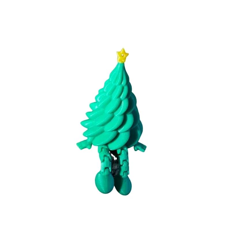 3D Novelty Christmas Miniature Statue Movable Joint Ball Xmas Tree Ornament Party Festive Tabletop Display Figurine