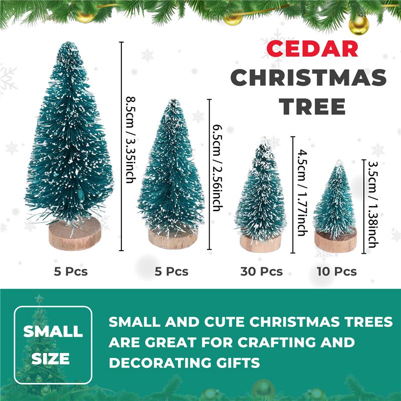 A23E-50 STÜCKE Miniatur Künstlicher Weihnachtsbaum Klein Schnee Frost Bäume Kiefern Weihnacht DIY Party Dekoration Handwerk