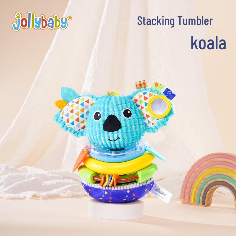

Jollybaby Игра с кольцами и пирамидкой: Детская ручная погремушка и развивающая игрушка-неваляшка для возраста 0-1 год