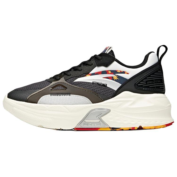 Anta Life Series Mix Fission Sports Versatile Wear Resistant Shock Absorption Low Top Casual Shoes Women Casual Shoes Gray Black 122118812-4