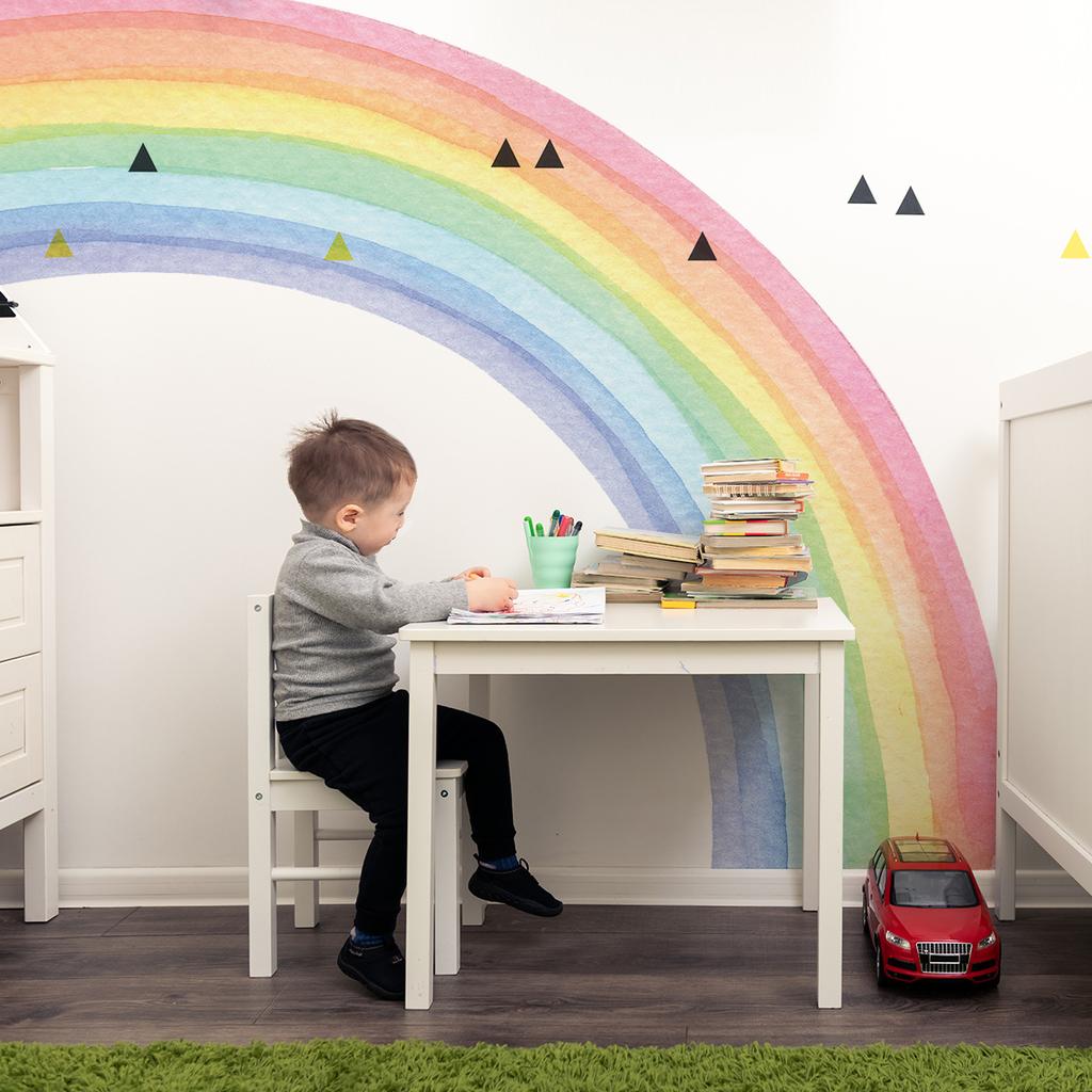 Glue-free Wall Sticker Rainbow Nordic Style Wall Sticker Living Room Girl Bedroom Background Decoration Self-adhesive Does Not Contain Pvc