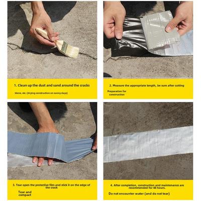 Waterproof Butyl Aluminum Foil Tape for Leak Repair and Sunproof Roof Cracks