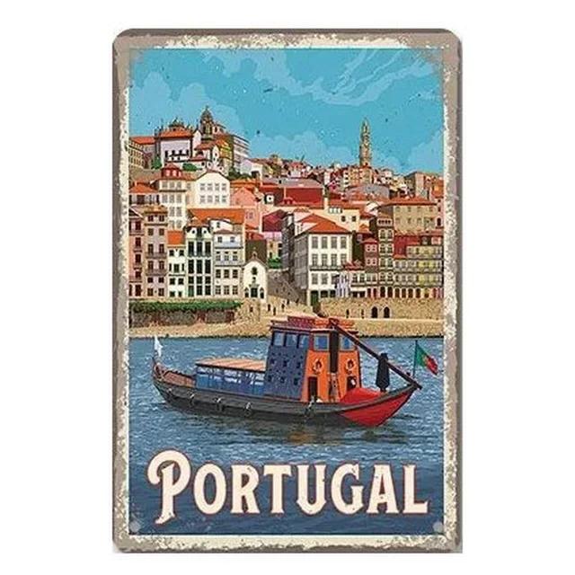 Vintage City View Metal Tin Signs  Landscape Plaque Wall Decoration Posters for Man Cave Home Cafe Garden Club Bar  Iron Pain