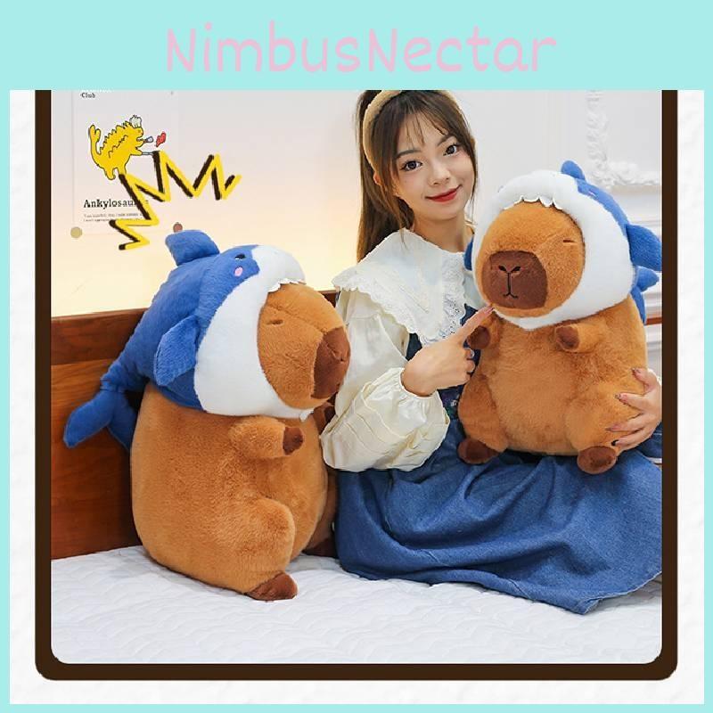 Hat Shark Capybara Plush Toy Cartoon Stuffed Animal Doll Decoration Kids Gift
