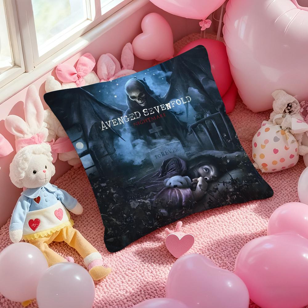 Band A-Avenged Sevenfold Cushion Cover Pattern Printed Pillowcase for Living Room Sofa Cushion Cover & Bedroom Decor