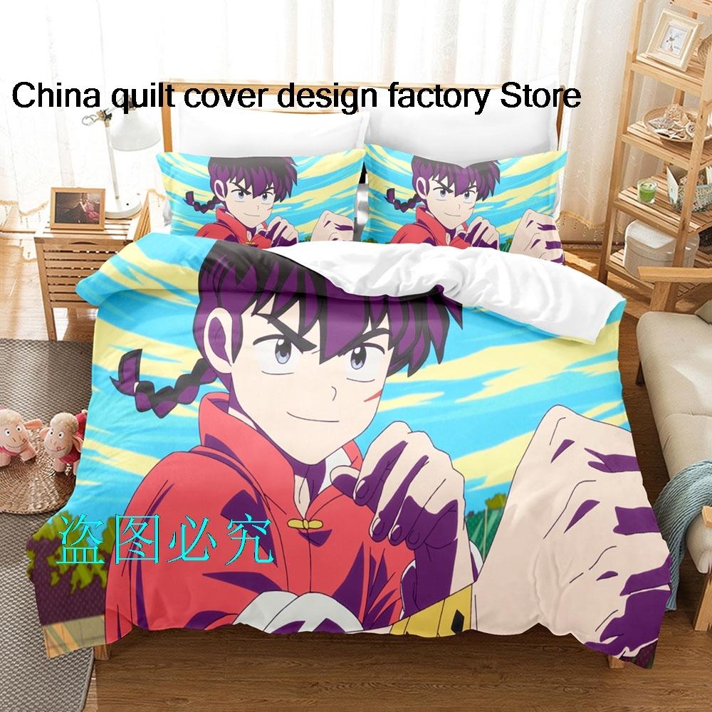 Hip Hop Ranma 12 Beding Set Single Twin Ful Quen King-Sized Dimensionsd Dimensions Bed Linen Set Adult People Kid Bedrom Duvetcover Sets Anime