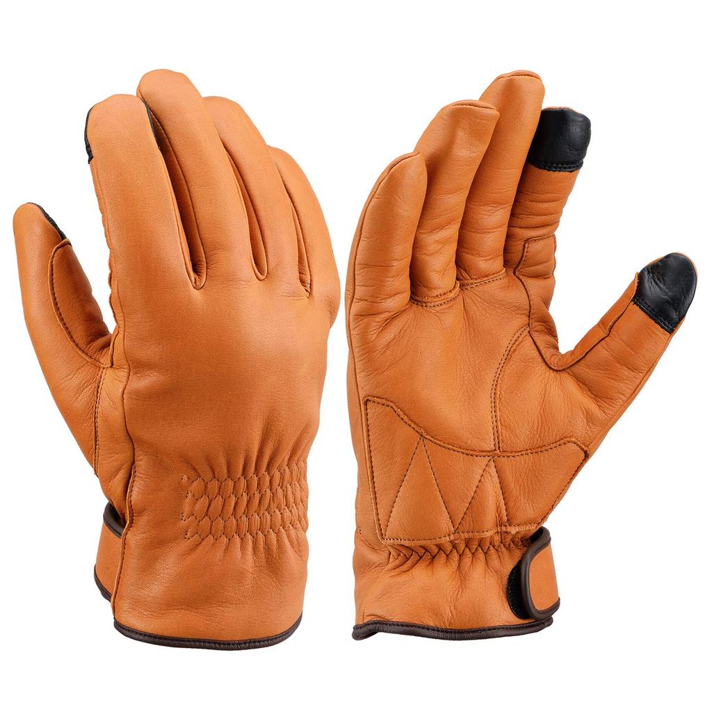 Daytona Motorcycle Winter Leather Waterproof and Made In Premium Winter 17585 Gloves, (Cowhide), Windproof, Japan, Inner-Stitched Gloves, Chestnut,