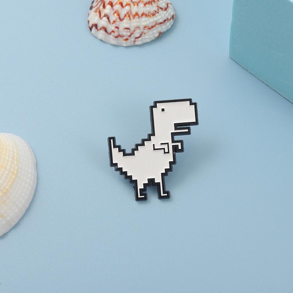 Spilla Creativa Retro Animale Dinosauro Smalto Pixel Geometrico T-rex Spille Lega Distintivo Moda Per Gioielli Regali