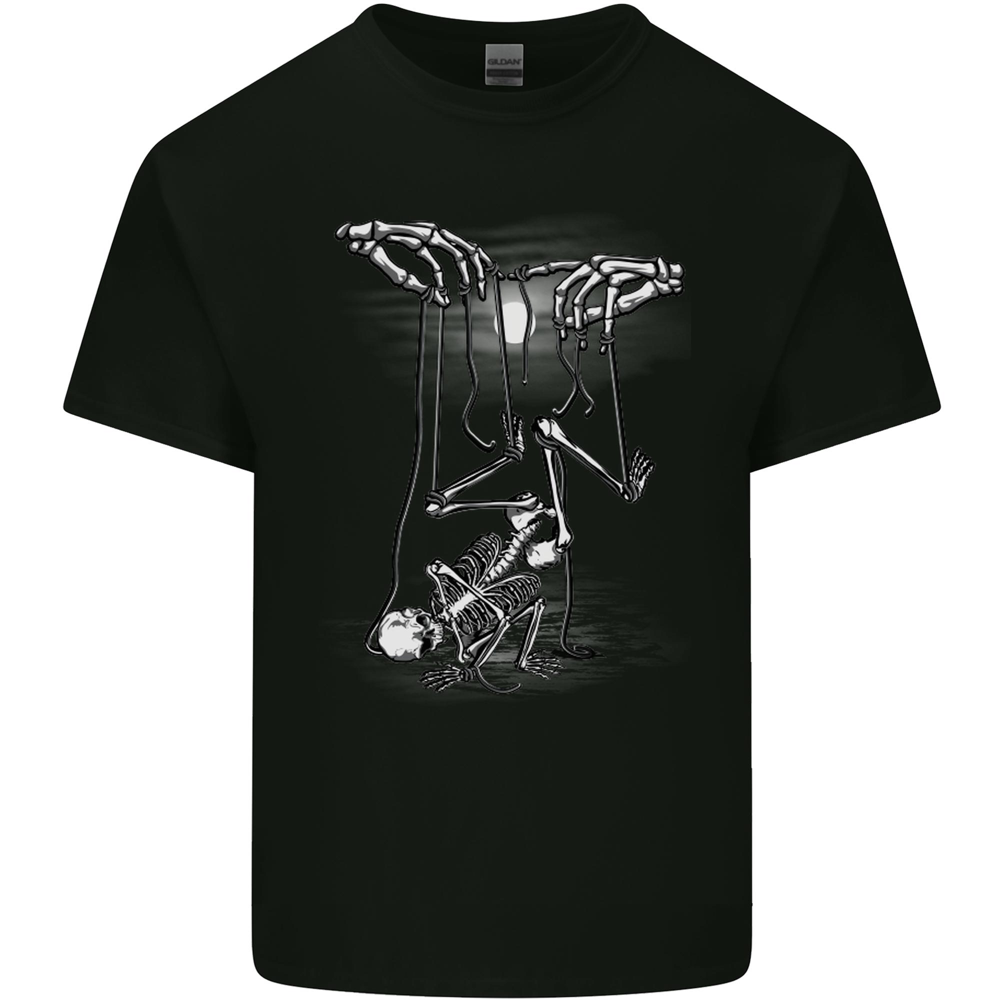 Full Moon Puppet Skeleton Halloween Skull Unisexs Light Cotton TShirt S