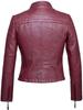 Giacca da motociclista da donna in pelle, moda europea americana, slim, stile retrò versatile con cerniera.