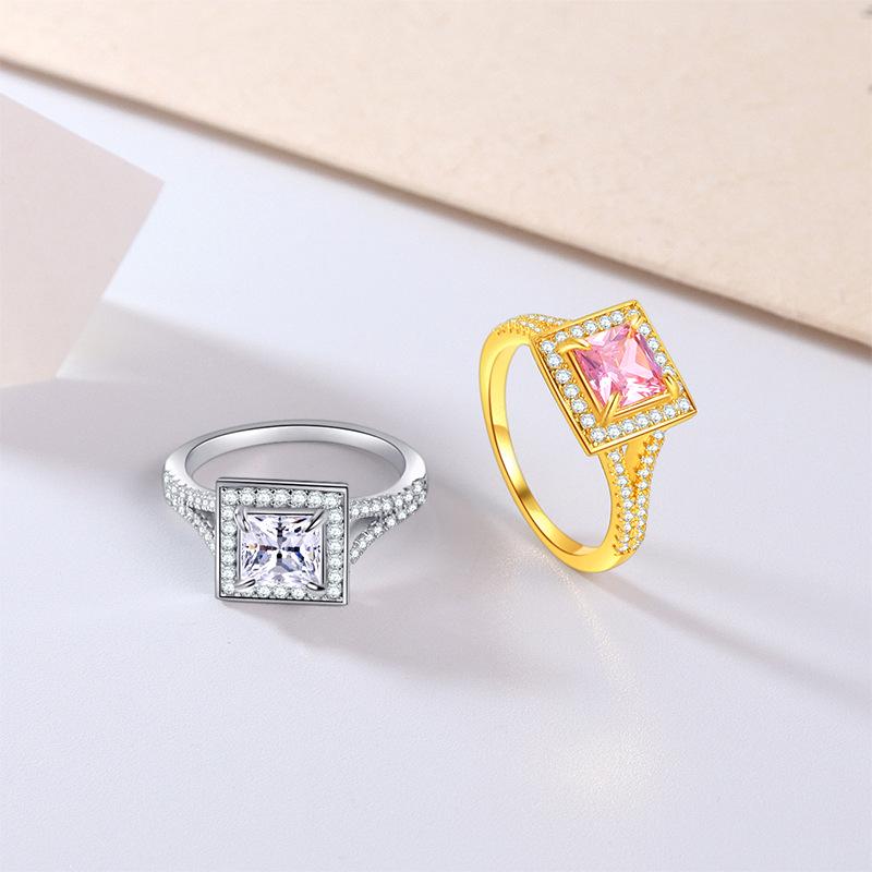 Women's Classic S925 Sterling Silver Moissanite Ring, Full Pave 1CT