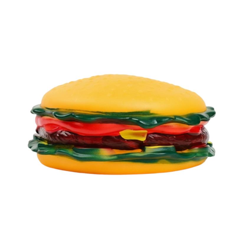 Nuovo Giocattolo per Animali - Giocattolo in Plastica Realistico Sovradimensionato Hot Dog Burger con Funzione Sonora per la Dentizione e l'Intrattenimento per Cani di Taglia Grande.