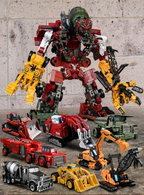 AOYI Cool 8 v 1 Transformace Devastator Hračky Chlapec Anime Háček Akční Figurky Robot Auto Stavební Vozidlo Model Děti H6001-8B