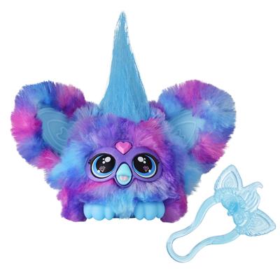 HASBRO Furby Furblets Lovely Mini Friends, 45+ Sounds, Furby Language, Electric Plush Toy for Boys and Girls, Ages 6+, Upbeat, Blue and Purple,