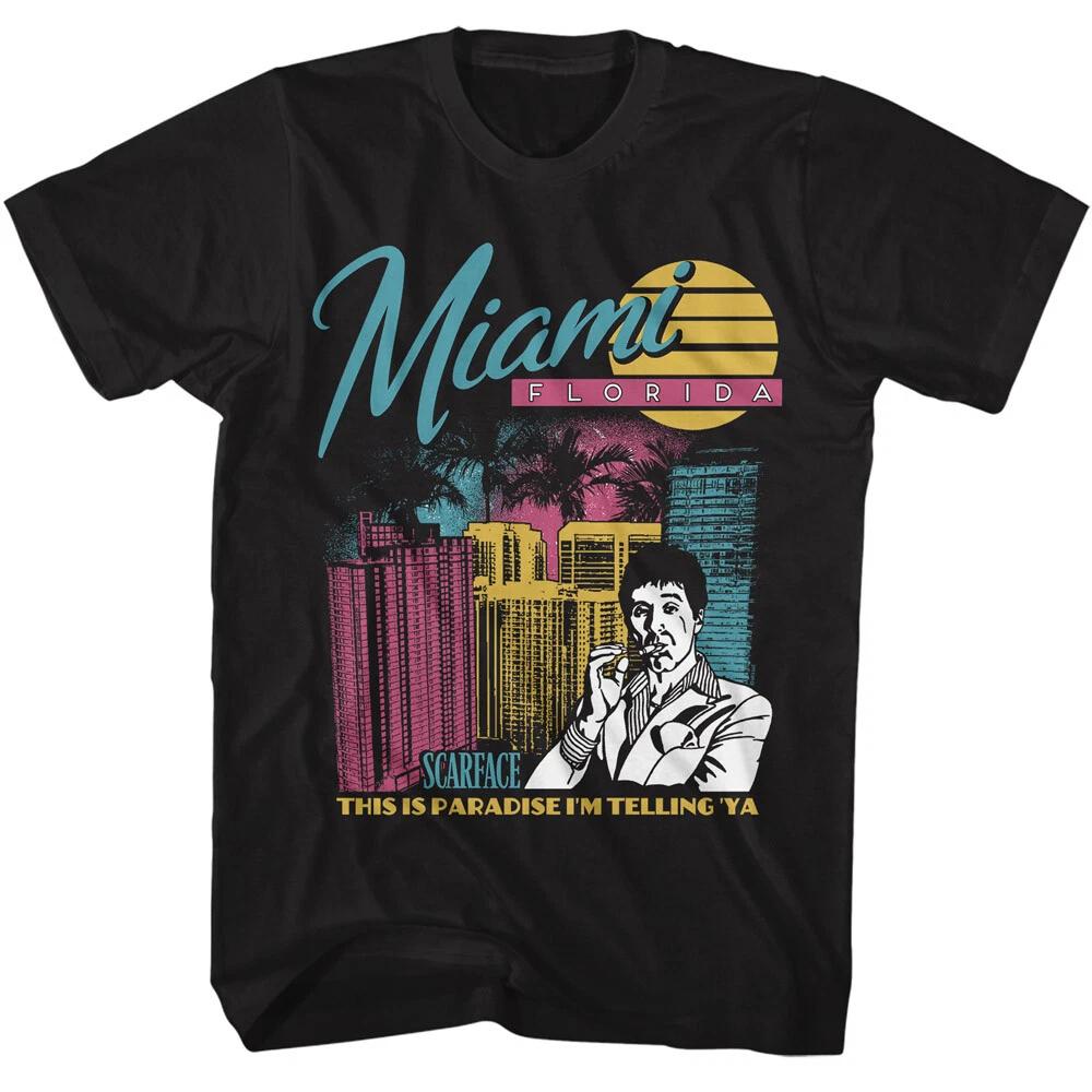 Scarface Movie Tony Montana Miami Fl This Is Paradise Men s T-Shirt Al Pacino 2XL
