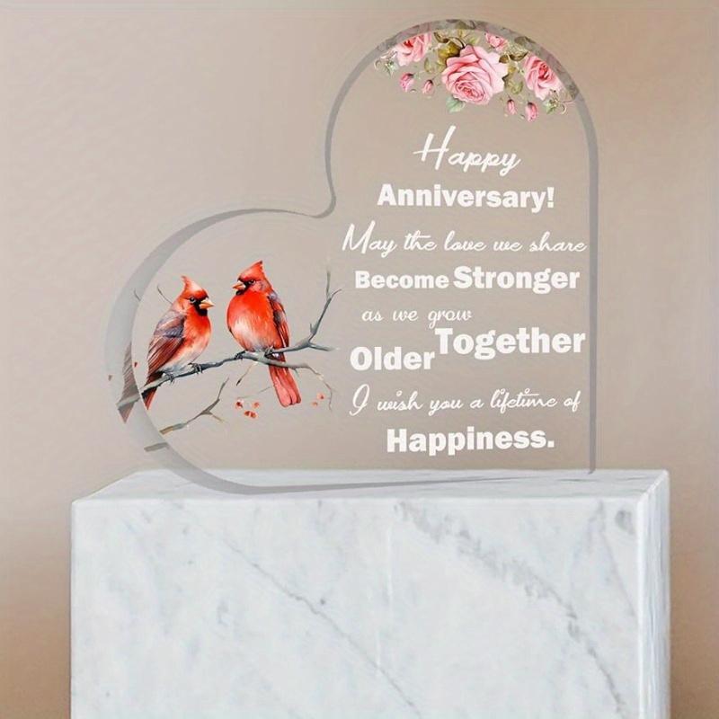Heart Shaped Anniversary Plaque - Romantic Keepsake Gift for Couples