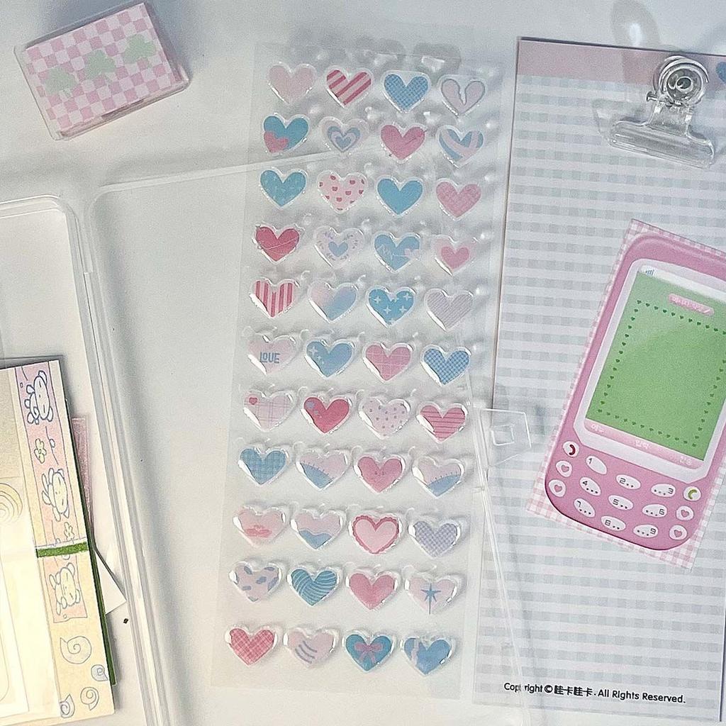 Crystal Love Star Sticker 3D Shiny Three-Dimensional Sticker Phone Notebook Diary DIY Decorative Scrapbook Sticker Girl Gift