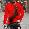 T-shirt da uomo Dragon T-shirt casual con stampa 3D a maniche lunghe con grafica animale magica T-shirt modello High Street Top uomo/donna T-shirt hip-hop