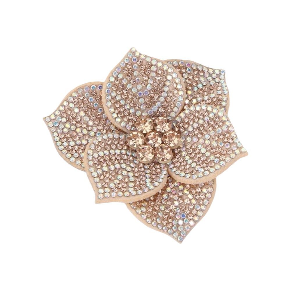 DIY Craft Rhinestone Flower Patches 3D Sew-On Applique  Headband Accessories Fabrics