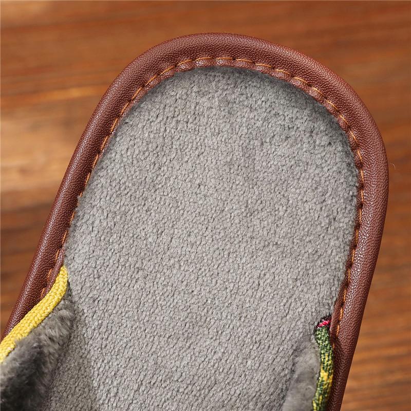Winter garden cotton slippers fashion printing men's and women's warm fabrics non-slip rubber soft soles home cotton shoes